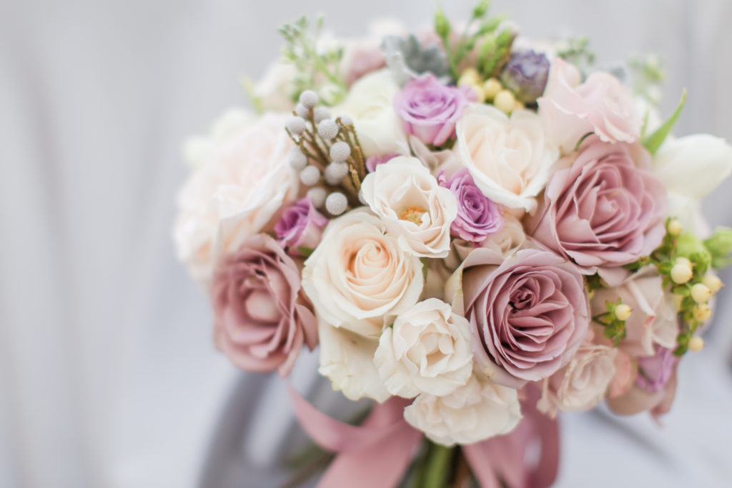 elegant purple bridal bouquet